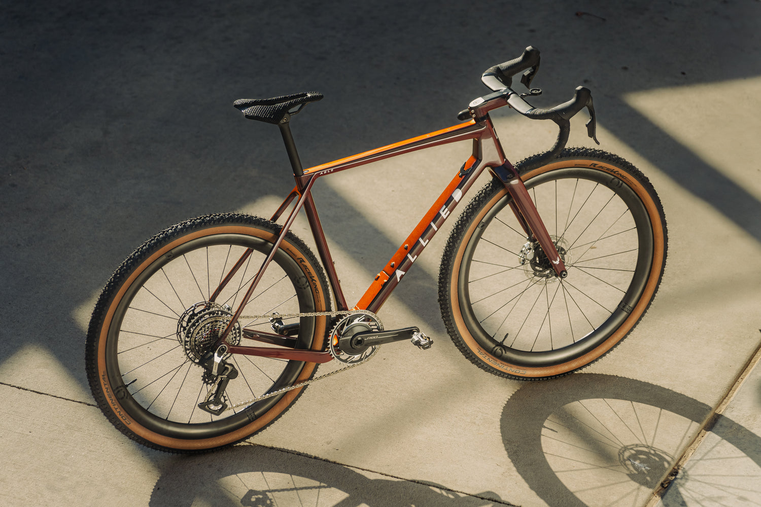 ALLIED ABLE frameset, gravel bike, side view
